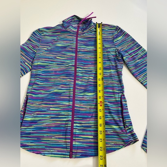 Title Nine Multicolor Stripe Full Zip Lightweight Active Top Size Small - Picture 4 of 7
